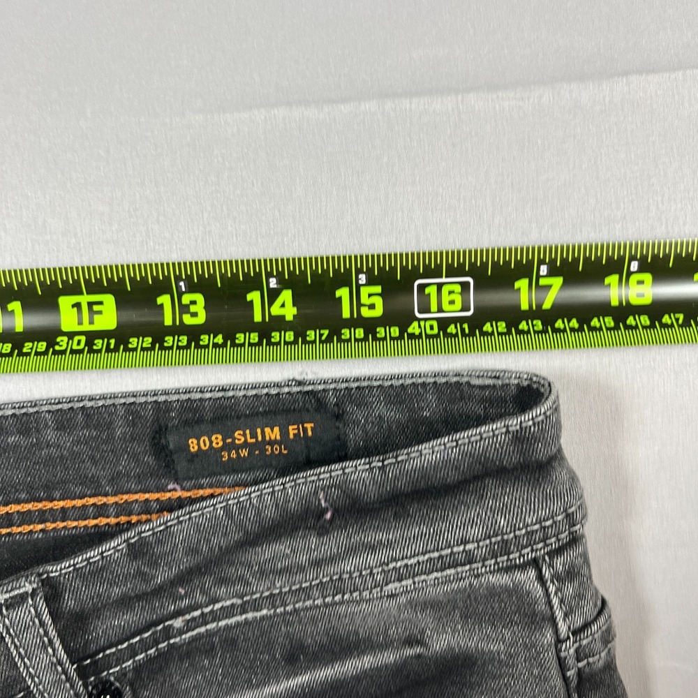 True Rebel Jeans Mens 34X30 Dark Gray Premium Denim 808 Slim Fit Straight Leg - Picture 7 of 16